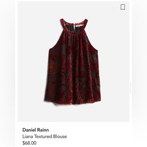 Daniel Rainn Liana Textured Blouse (black/red)- Stitch Fix
